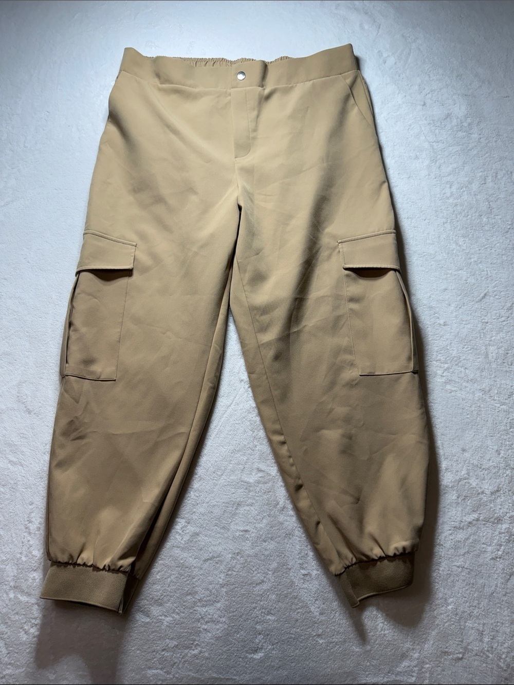 Zara Beige Women's Cargo Jogger Pants